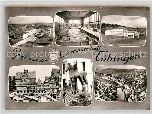 AK / Ansichtskarte Tuebingen Kliniken Hallenbad Marktplatz Panorama  Kat. Tuebingen