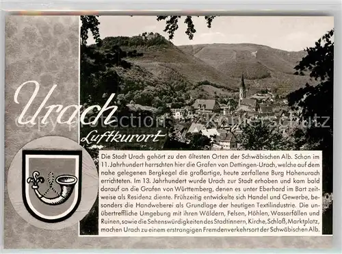 AK / Ansichtskarte Bad Urach Gesamtansicht mit Kirche und Ruine Hohenurach  Kat. Bad Urach