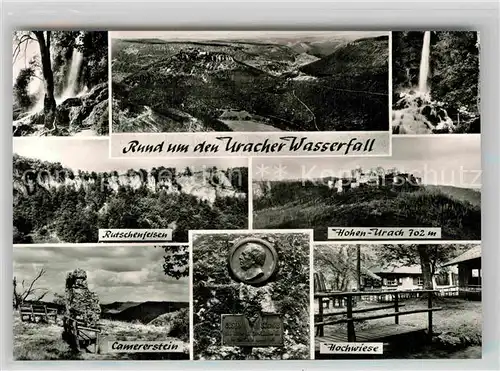 AK / Ansichtskarte Bad Urach Rund um den Wasserfall Hochwiese Camerstein Ruine Hohenurach  Kat. Bad Urach