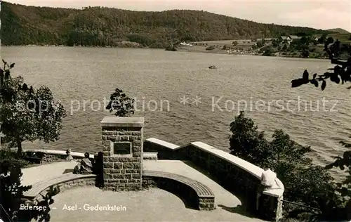 AK / Ansichtskarte Edersee Asel Gedenkstein Kat. Edertal