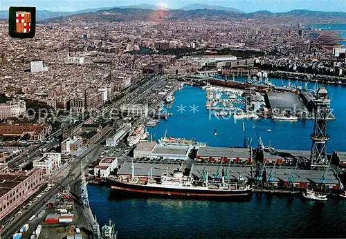 AK / Ansichtskarte Barcelona Cataluna Hafen Fliegeraufnahme Kat. Barcelona