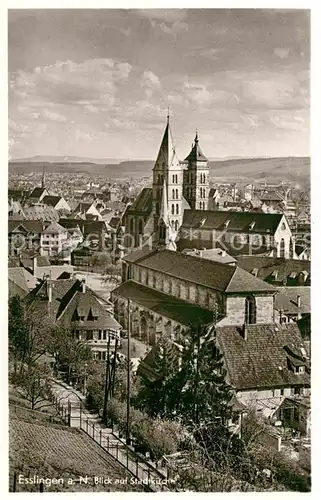 AK / Ansichtskarte Esslingen Neckar Panorama mit Stadtkirche Kat. Esslingen am Neckar