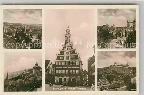 AK / Ansichtskarte Esslingen Neckar Panorama Rathaus Stadtkirche Burg Kat. Esslingen am Neckar