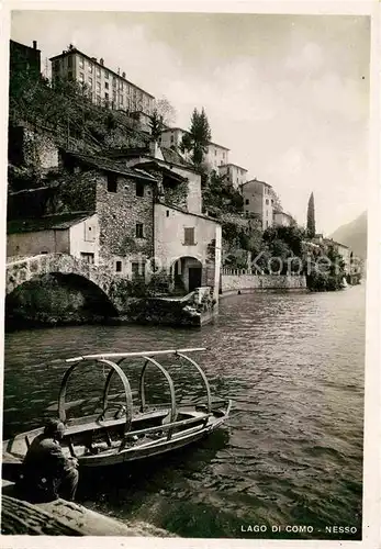 AK / Ansichtskarte Nesso Lago di Como Haeuserpartie am Comersee Boot Kat. Italien