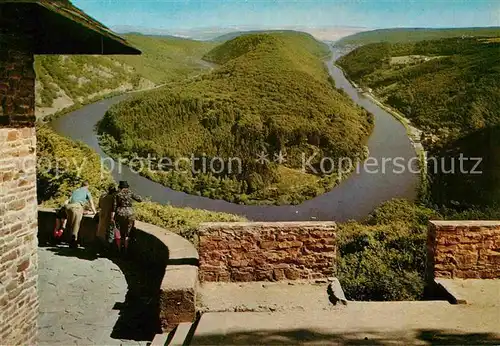 AK / Ansichtskarte Orscholz Panorama Blick zur Saarschleife vom Aussichtspunkt Cloef Kat. Mettlach