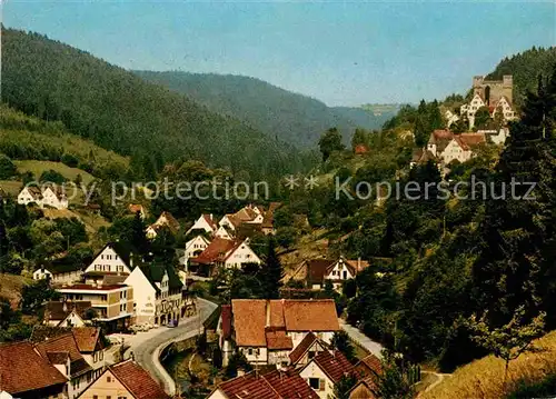 AK / Ansichtskarte Berneck Altensteig Ortsansicht mit Gasthof Pension Waldhorn Luftkurort im Schwarzwald Kat. Altensteig