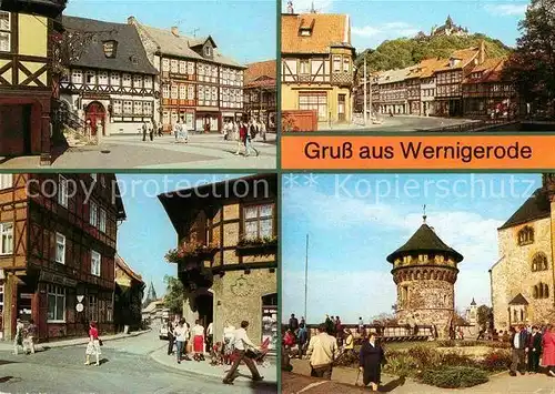 AK / Ansichtskarte Wernigerode Harz Markt Schoene Ecke Pfarrstrasse Feudalmuseum Schloss Schlosshof Kat. Wernigerode