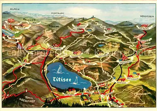 AK / Ansichtskarte Titisee Feldberggebiet Schwarzwald aus der Vogelperspektive Kat. Titisee Neustadt