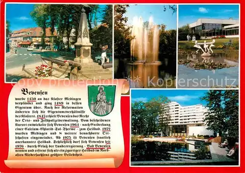 AK / Ansichtskarte Bevensen Bad Denkmal Fontaene Kurhaus Park Geschichte Kat. Bad Bevensen