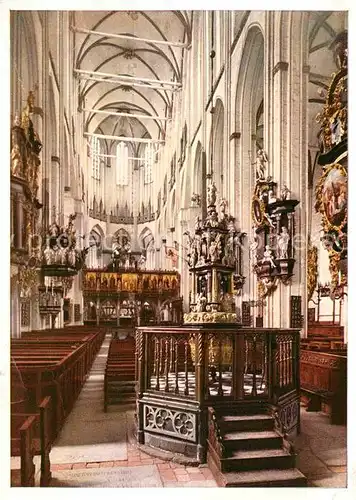 AK / Ansichtskarte Luebeck St Marien Kirche Gotischer Backsteinstil 13. Jhdt. Innenansicht Kat. Luebeck