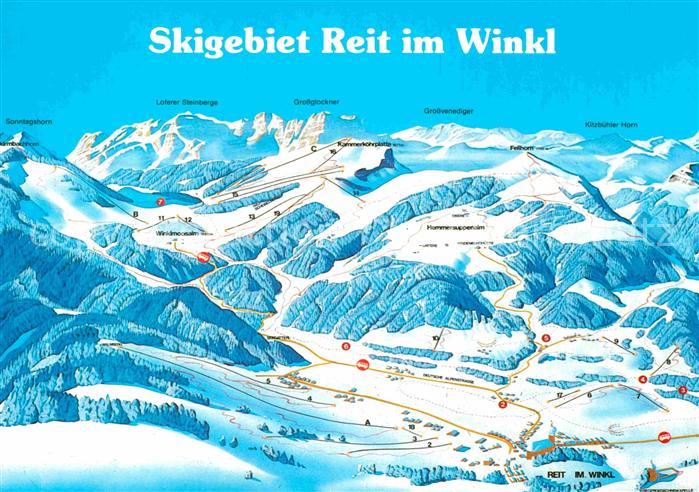 AK / Ansichtskarte Reit Winkl Skigebiet Skiegebiet Karte Kat. Reit im