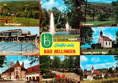 AK / Ansichtskarte Bellingen Bad Schwimmbad Kurpark Kapelle Maria Huegel  Kat. Bad Bellingen