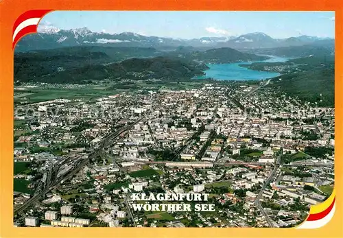 AK / Ansichtskarte Klagenfurt Woerthersee Fliegeraufnahme