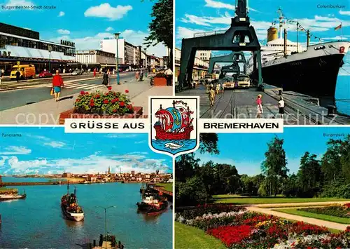 AK / Ansichtskarte Bremerhaven Columbuskai Buergerpark Hafen Kat. Bremerhaven
