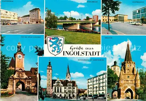 AK / Ansichtskarte Ingolstadt Donau Rathausplatz Schloss Hauptbahnhof Kreuztor Kat. Ingolstadt