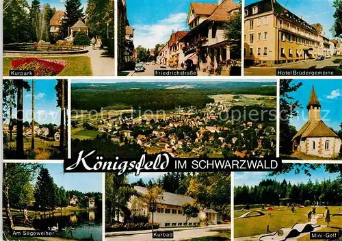 AK / Ansichtskarte Koenigsfeld Schwarzwald Kurpark Mini Golf Hotel Brudergemeinde Kat. Koenigsfeld im Schwarzwald