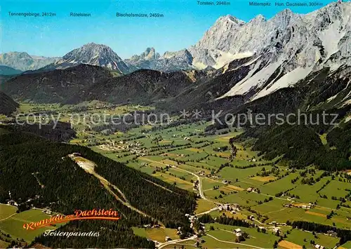AK / Ansichtskarte Ramsau Dachstein Steiermark Fliegeraufnahme Tennengebirge Panorama Kat. Ramsau am Dachstein