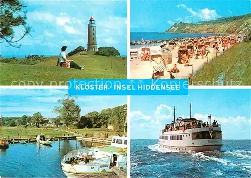 AK / Ansichtskarte Kloster Hiddensee Leuchtturm Strand Hafen Kat. Insel Hiddensee