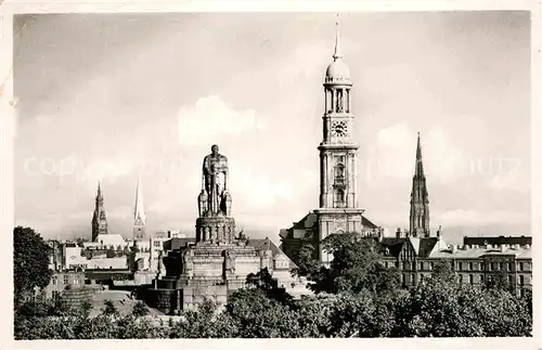 AK / Ansichtskarte Hamburg Die Tuerme der Stadt Denkmal Der Michel Wahrzeichen Kat. Hamburg