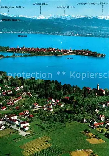 AK / Ansichtskarte Lindau Bodensee Bad Schachen Bregenz Kanisfluh  Kat. Lindau (Bodensee)