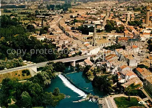 AK / Ansichtskarte Coutras Vue aerienne Pont Barrage Dronne  Kat. Coutras