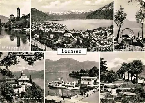 AK / Ansichtskarte Locarno Lago Maggiore Rivaplana Fliegeraufnahme Madonna del Sasso