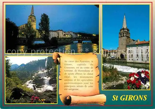 AK / Ansichtskarte Saint Girons Ariege Kirche Wasserfall  Kat. Saint Girons