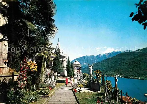 AK / Ansichtskarte Morcote Lago di Lugano Cimitero tombe di Moissi d Albert Banklanoff Friedhof Luganer See Alpen