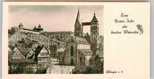 AK / Ansichtskarte Esslingen Neckar Stadtkirche mit Burg Kat. Esslingen am Neckar