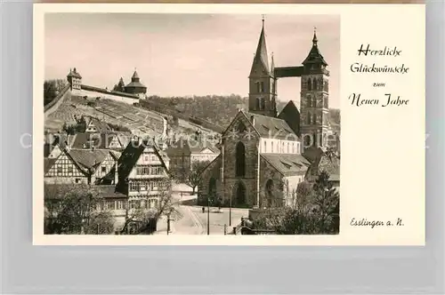 AK / Ansichtskarte Esslingen Neckar Stadtkirche mit Burg Kat. Esslingen am Neckar