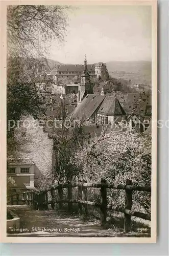 AK / Ansichtskarte Tuebingen Neckar Stiftskirche mit Schloss