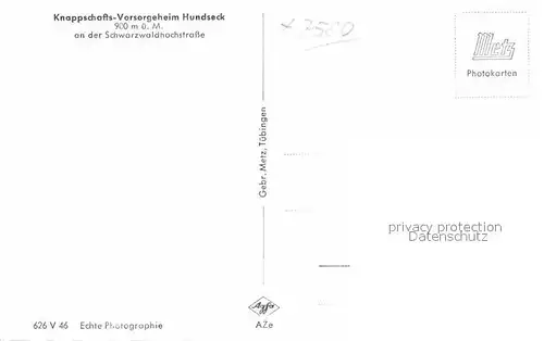 AK / Ansichtskarte Schwarzwaldhochstrasse Knappschafts Versorgeheim Hundseck Winter