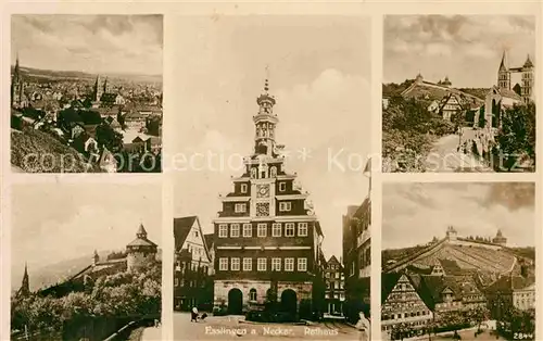 AK / Ansichtskarte Esslingen Neckar Rathaus Panorama Burg Stadtkirche Kat. Esslingen am Neckar