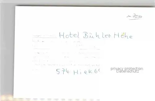 AK / Ansichtskarte Buehl Baden Hotel Buehler Hoehe Kat. Buehl