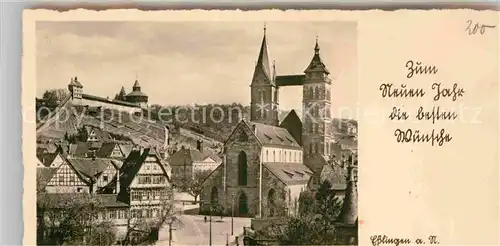 AK / Ansichtskarte Esslingen Neckar Neujahrskarte Stadtkirche  Kat. Esslingen am Neckar