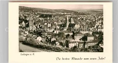 AK / Ansichtskarte Esslingen Neckar Neujahrskarte Stadtkirche Frauenkirche Kat. Esslingen am Neckar