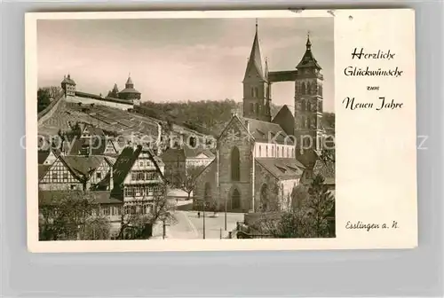 AK / Ansichtskarte Esslingen Neckar Neujahrskarte Stadtkirche Kat. Esslingen am Neckar
