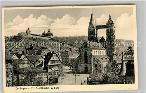 AK / Ansichtskarte Esslingen Neckar Stadtkirche Burg Kat. Esslingen am Neckar