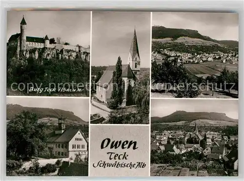 AK / Ansichtskarte Owen Esslingen Burg Teck Kirche Panoramen Kat. Owen