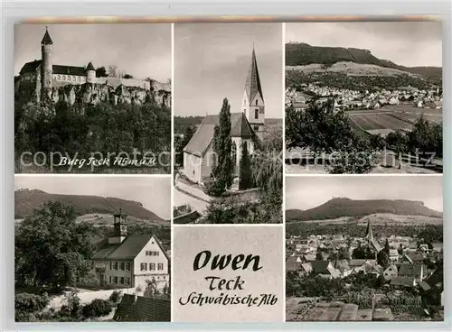 AK / Ansichtskarte Owen Esslingen Burg Teck Kirche Panoramen Kat. Owen