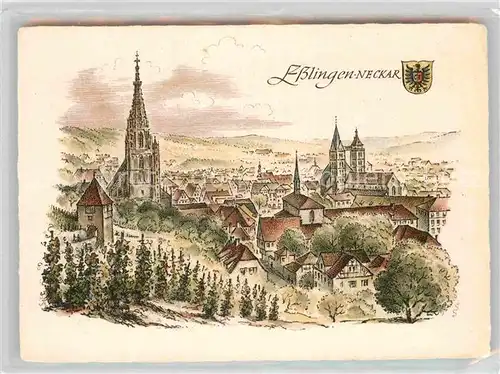 AK / Ansichtskarte Esslingen Neckar Rebenhalde Frauenkirche Stadtkirche  Kat. Esslingen am Neckar