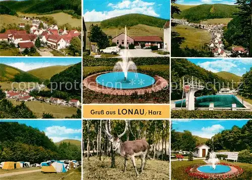 AK / Ansichtskarte Lonau Fliegeraufnahme Brunnen Freibad Camping Kat. Herzberg am Harz