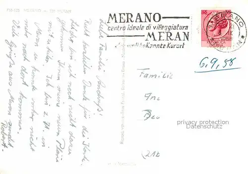 AK / Ansichtskarte Merano Suedtirol  Kat. Merano