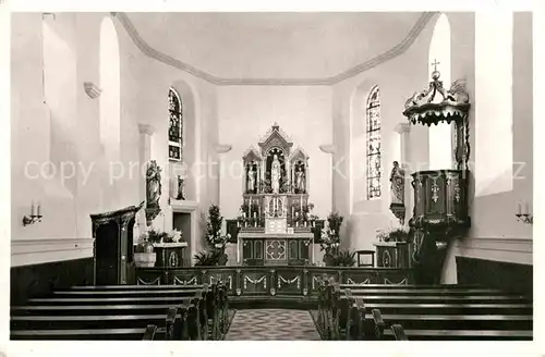 AK / Ansichtskarte Pallien Inneres der Pfarrkirche St Simon und Taddaeus Altar Kanzel Kat. Trier