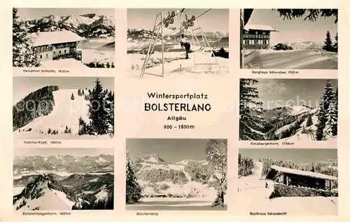 AK / Ansichtskarte Bolsterlang Panorama Wintersportplatz Berghuetten Skilifte Allgaeuer Alpen Kat. Bolsterlang