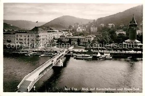 AK / Ansichtskarte Bad Ems Blick auf Kurmittelhaus und Roemerbad Bruecke Kat. Bad Ems