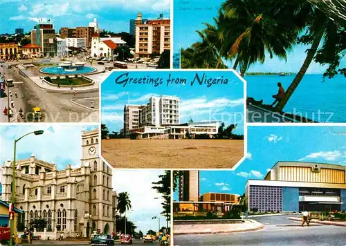 AK / Ansichtskarte Lagos Nigeria Teilansichten Innenstadt Gebaeude Hotel Uferpartie am Meer