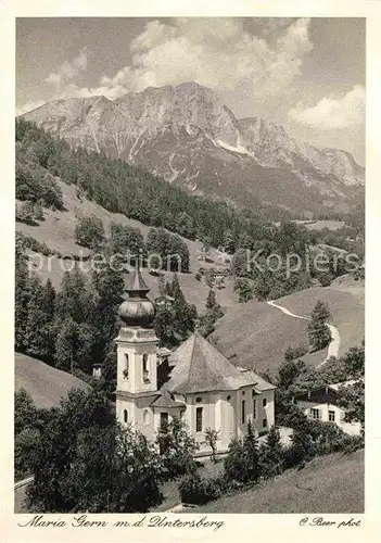 AK / Ansichtskarte Maria Gern Wallfahrtskirche mit Blick zum Untersberg Berchtesgadener Alpen Kat. Berchtesgaden