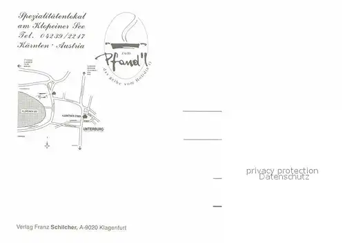 AK / Ansichtskarte Unterburg Klopeinersee Spezialitaetenlokal zum Pfandl Kat. Kaernten