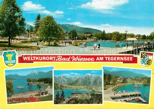 AK / Ansichtskarte Bad Wiessee Tegernsee Uferpromenade Alpenpanorama